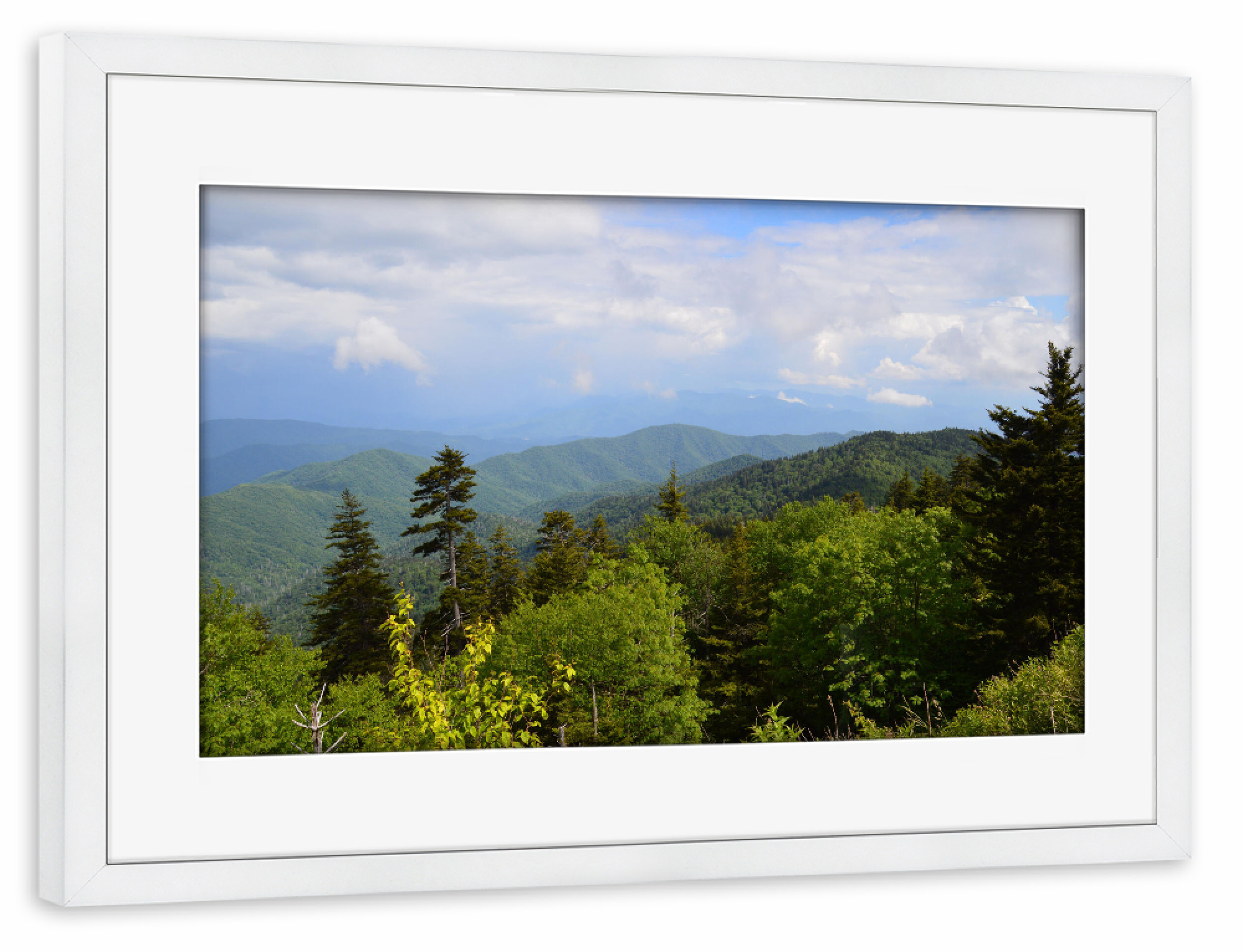 Poster mit Rahmen weiß "Die Great Smoky Mountains" artboxONE - Natur,Reise,Reise / Länder