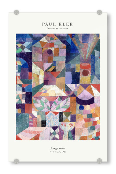 Acrylglasbild "Klee - Burggarten" artboxONE - Abstrakt,Architektur - Klee,Expressionismus,Abstrakt,Modern,Form,Burg,Schloss,Kunst,Malerei,Gemälde