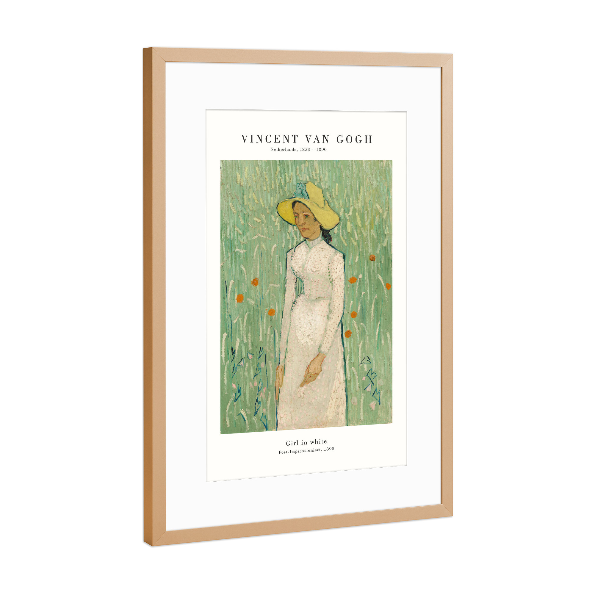 Poster mit Rahmen Kupfer "Van Gogh - Mädchen in weiß" artboxONE - Menschen