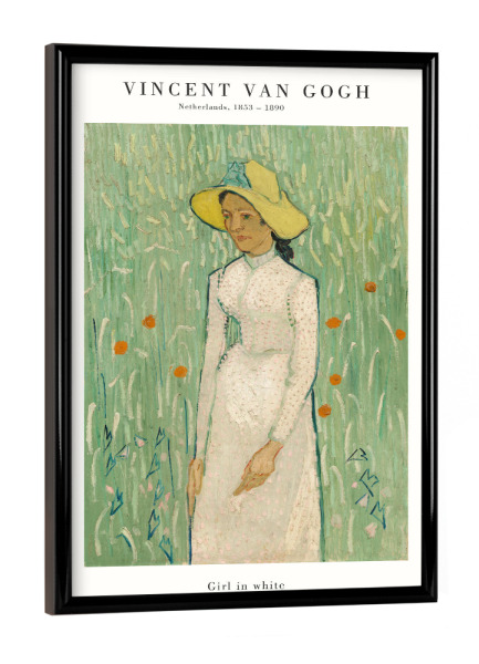Poster mit schwarzem Rahmen "Van Gogh - Mädchen in weiß" artboxONE - Menschen
