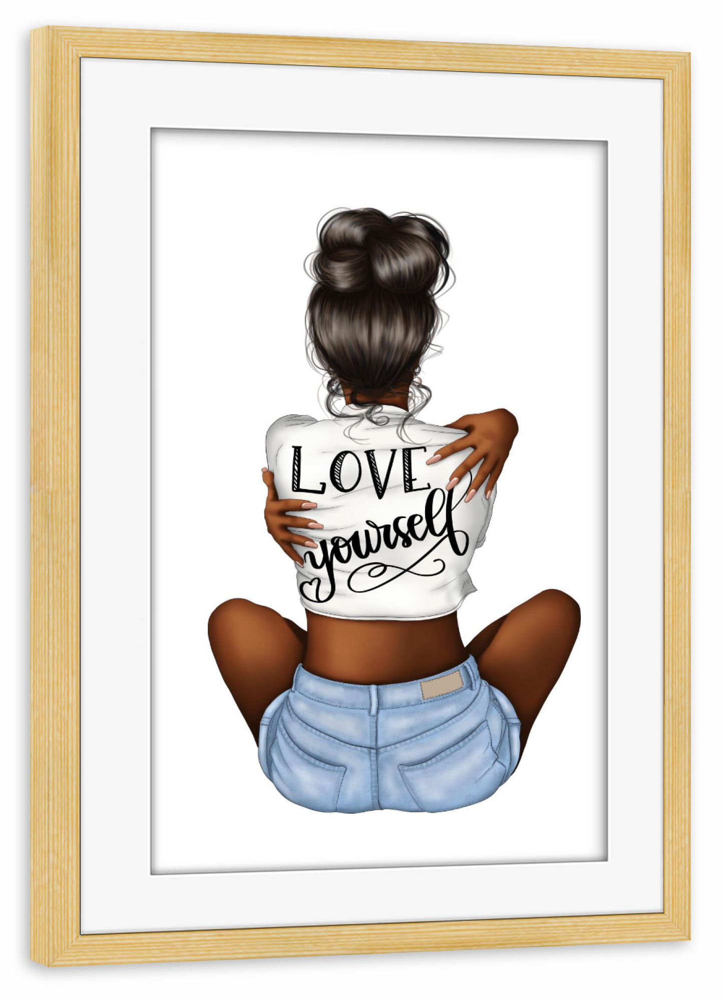 Poster mit Rahmen kiefer "Selbstliebe Afroamerikaner" artboxONE - Liebe,Fashion,Lustig