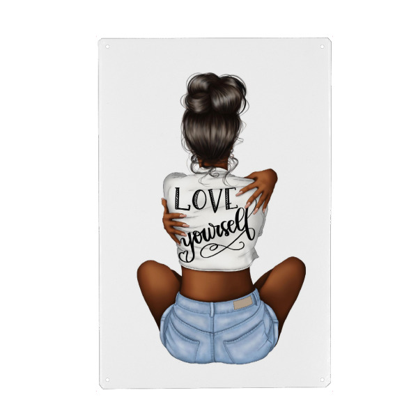 Holzbild "Selbstliebe Afroamerikaner" artboxONE - Liebe,Fashion,Lustig