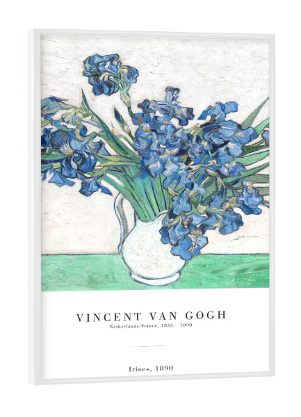 Poster mit weißem Rahmen "Van Gogh - Iris" artboxONE - Natur,Floral - Blume,Pflanze,Blumenstrauß,Vase,Blüte,Iris,Van gogh,Kunst,Malerei,Gemälde