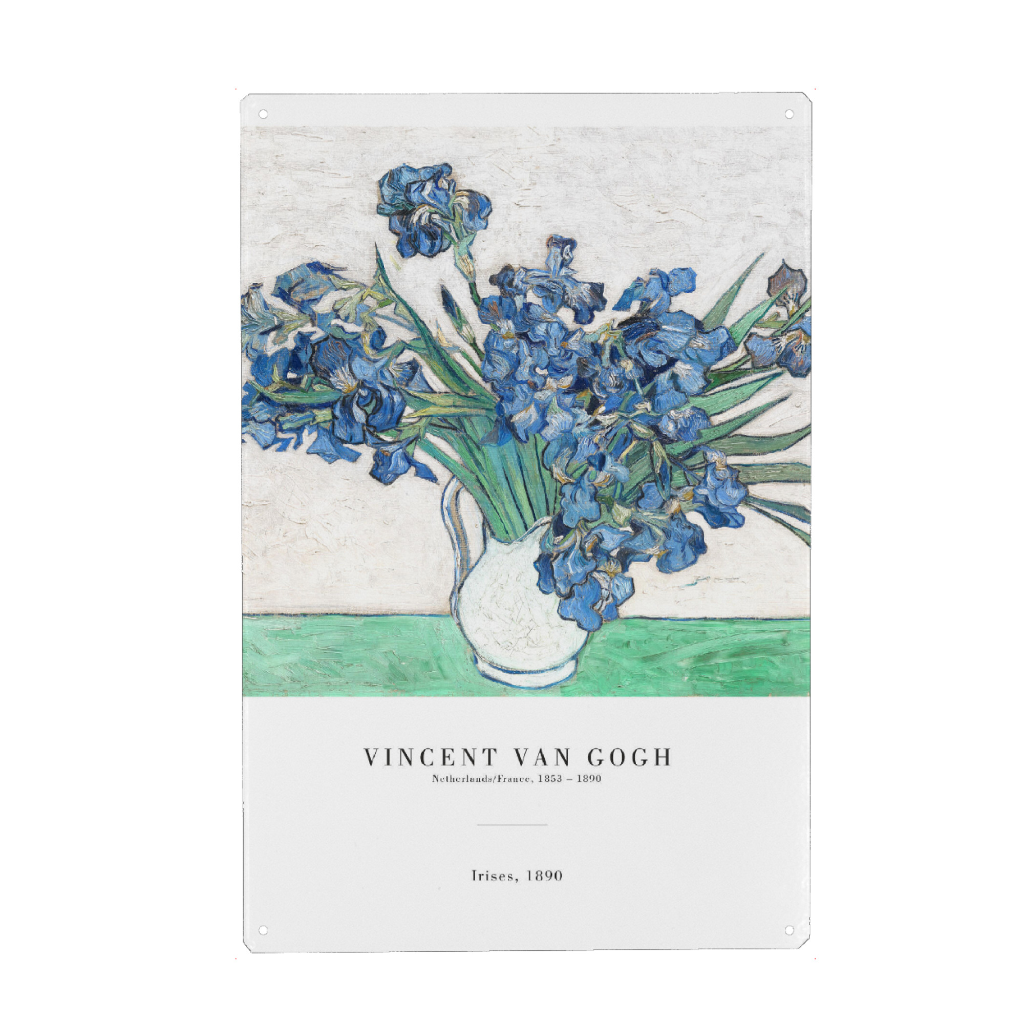 Metall Poster "Van Gogh - Iris" artboxONE - Natur,Floral - Blume,Pflanze,Blumenstrauß,Vase,Blüte,Iris,Van gogh,Kunst,Malerei,Gemälde - Blechschild