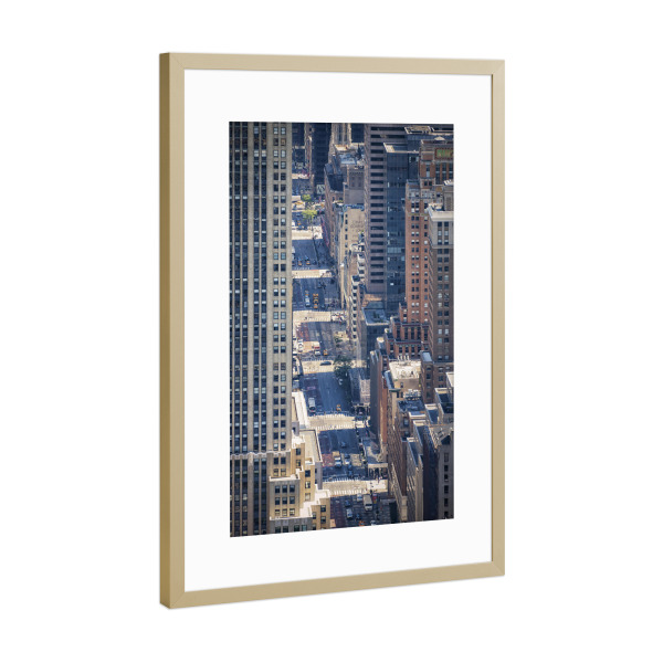 Poster mit Rahmen Gold "New Yorker Straße" artboxONE - Städte,Städte / New York,Reise,Architektur,Reise / Länder