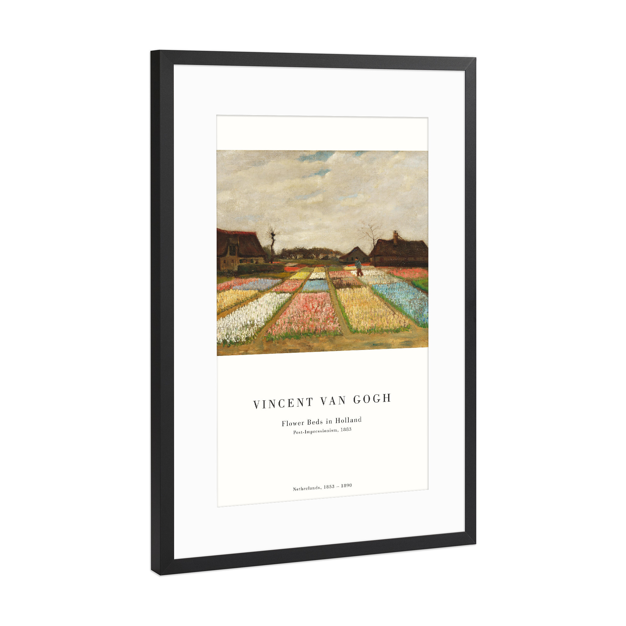 Poster mit Rahmen Schwarz (Metallic) "Van Gogh - Blumenbeete in Holland" artboxONE - Natur