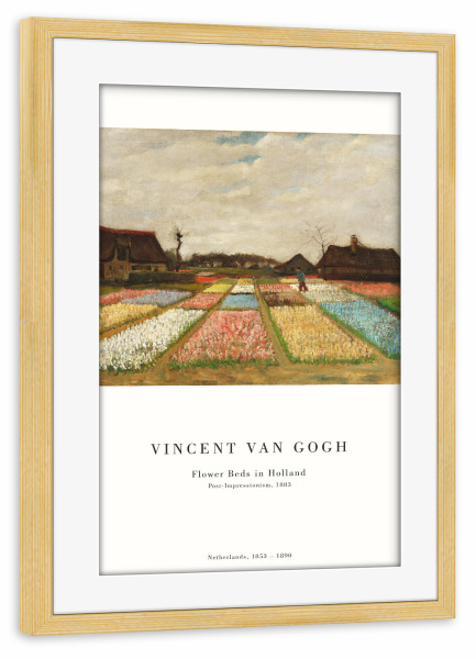 Poster mit Rahmen kiefer "Van Gogh - Blumenbeete in Holland" artboxONE - Natur