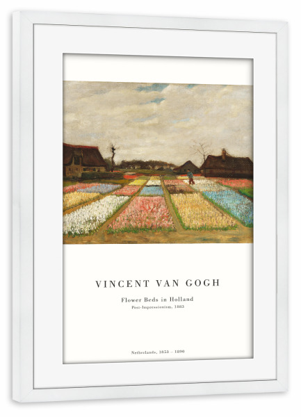Poster mit Rahmen weiß "Van Gogh - Blumenbeete in Holland" artboxONE - Natur