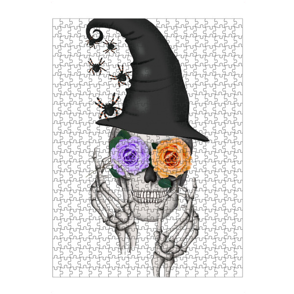 Puzzle Ravensburger "Scull Hat Flowers Halloween Design" artboxONE - Floral,Festivals,Halloween