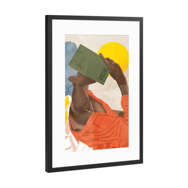 Poster mit Rahmen Schwarz (Metallic) "Slow down" artboxONE - Menschen,Liebe