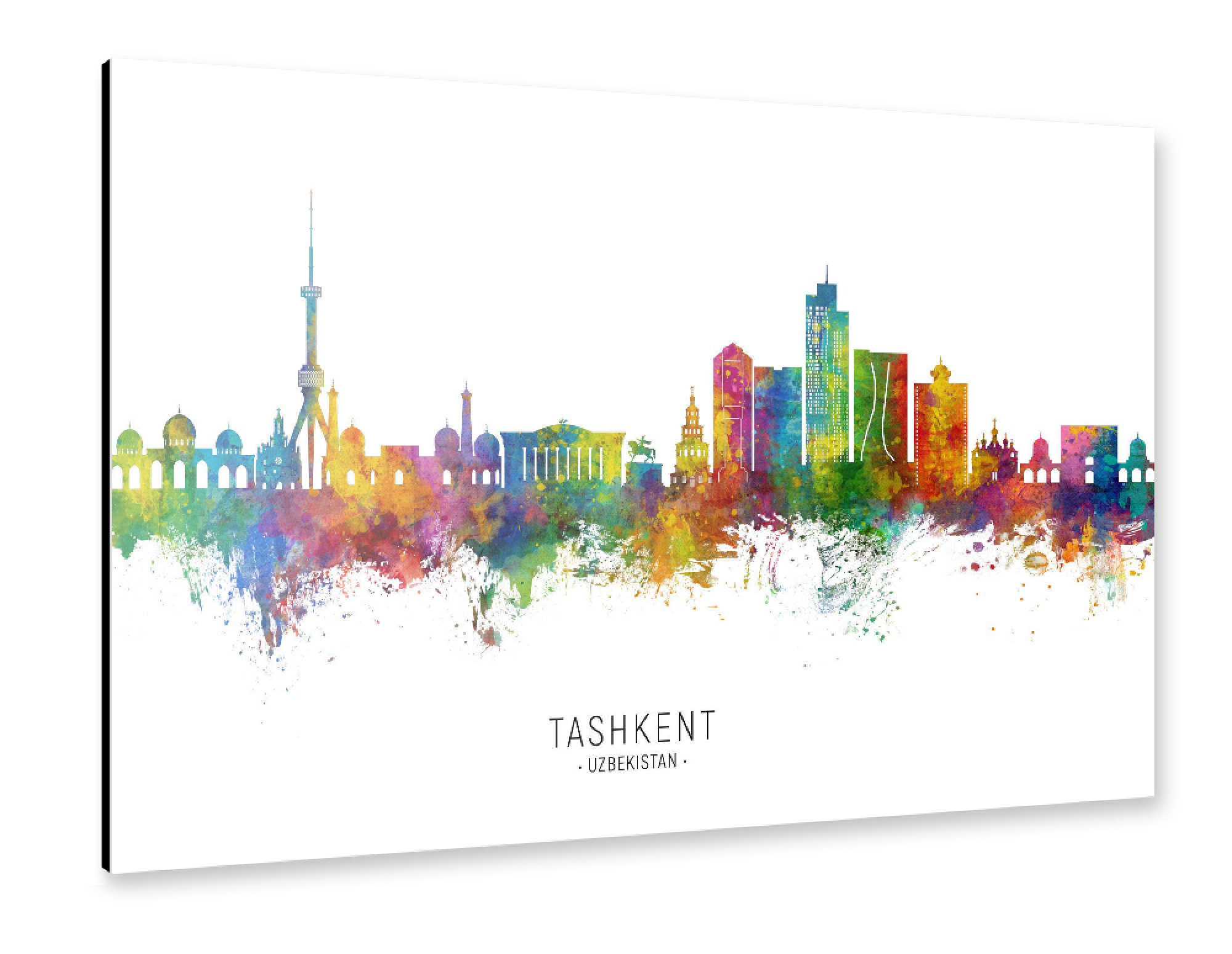 Alu-Dibond "Taschkent Usbekistan Skyline txt" 75x50 cm artboxONE