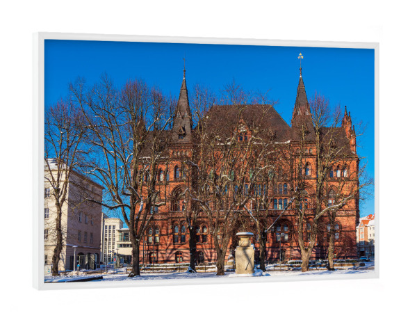 Poster mit weißem Rahmen "Schnee, Bäume, Ständehaus" artboxONE - Natur,Reise,Architektur,Städte / Weitere