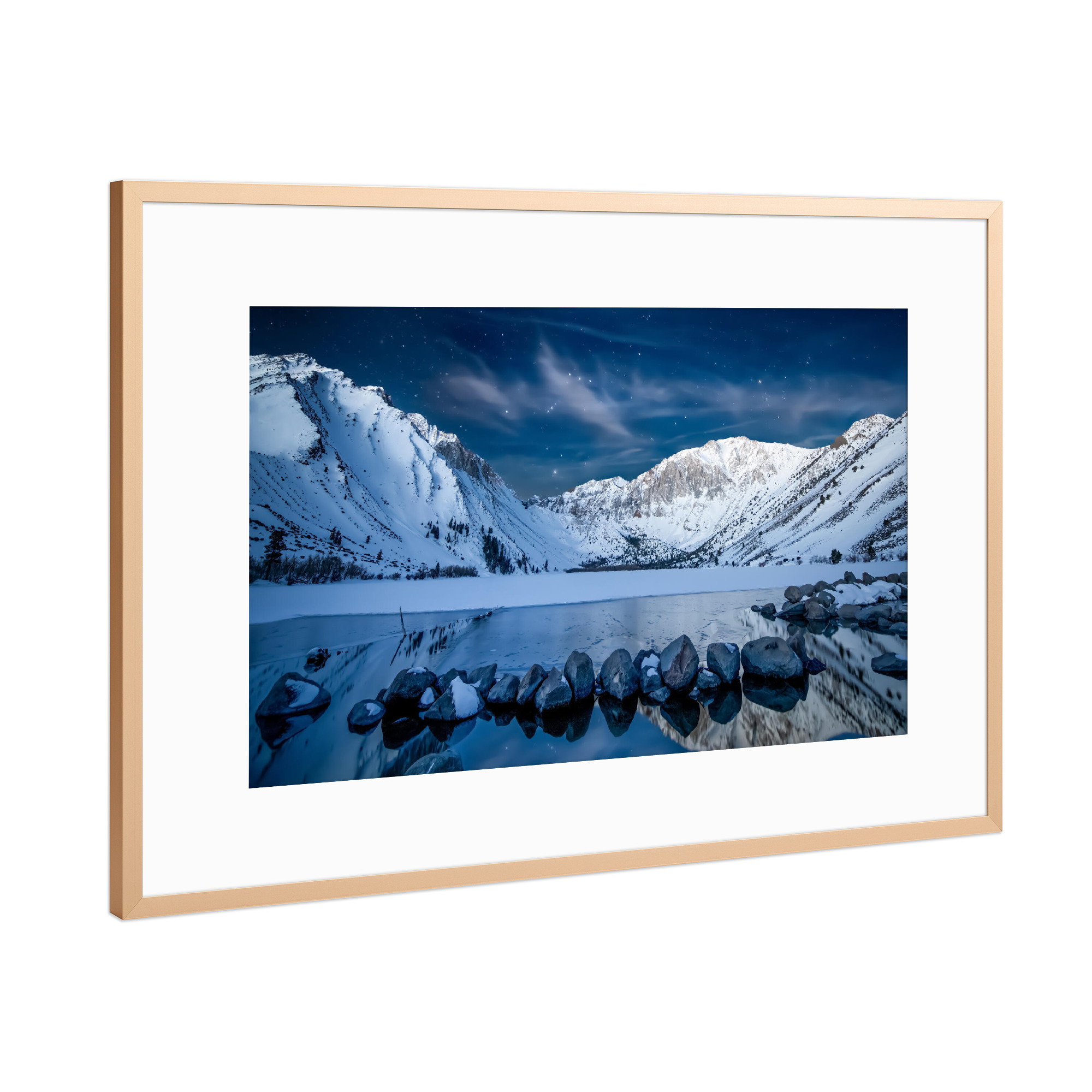 Poster mit Rahmen Kupfer "Dämmerung am Convict Lake" artboxONE - Natur,Reise,Reise / Länder