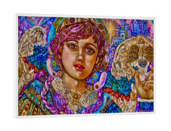 Poster mit weißem Rahmen "Angel Jibril" artboxONE - Weihnachten - Engel,Fantasie,Religion,Glücklich.