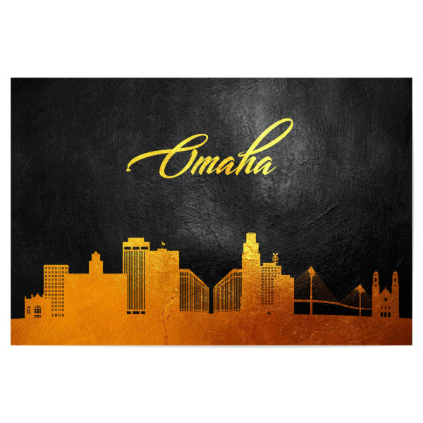 Poster 30x20 cm "Omaha Nebraska Gold-Skyline" artboxONE - Städte - Omaha,Nebraska,Gold,Skyline