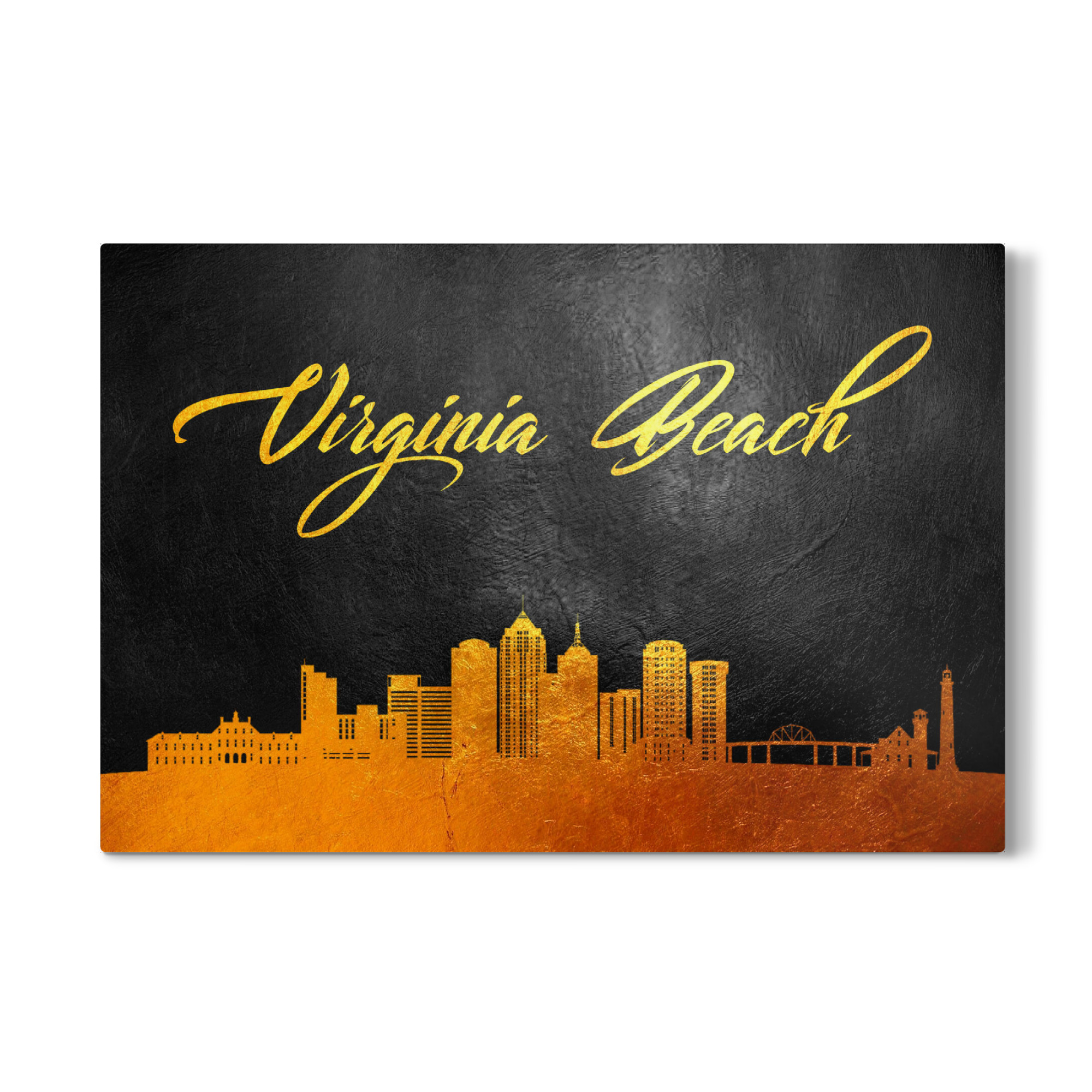 Galerie-Print "Virginia Beach Gold-Skyline" 75x50 cm artboxONE