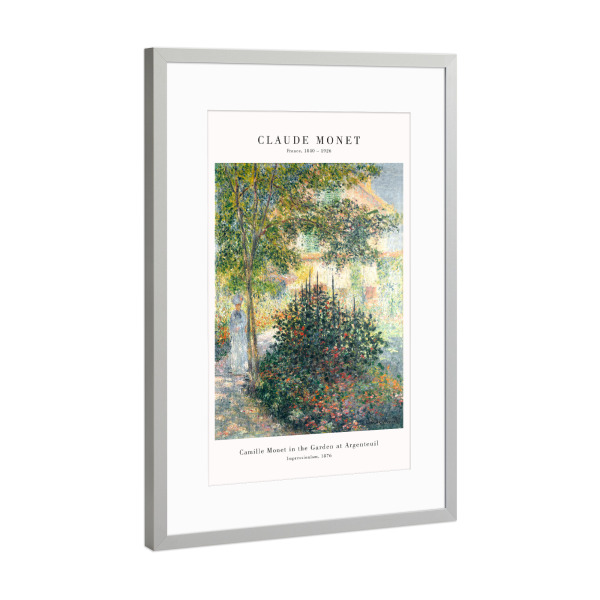 Poster mit Rahmen Silber "Monet - Camille im Garten" artboxONE - Natur,Menschen