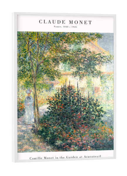 Poster mit weißem Rahmen "Monet - Camille im Garten" artboxONE - Natur,Menschen