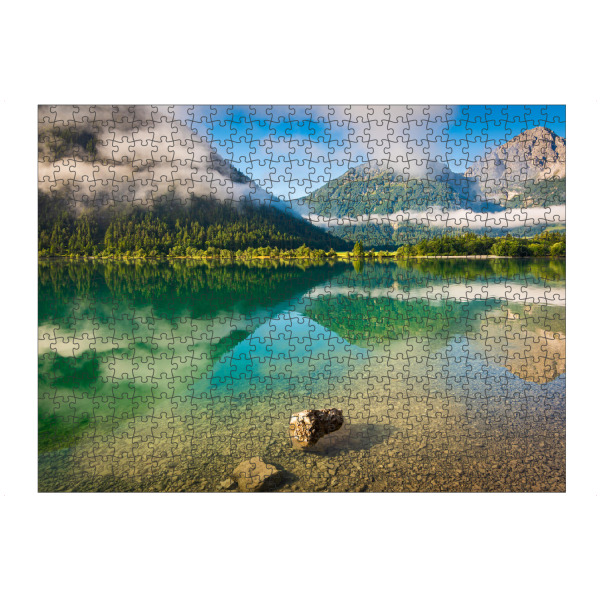 Puzzle Ravensburger "Morgen in Heiterwang" artboxONE - Natur,Reise - Berge,Landschaft,österreich,Reutte,Tirol,Natur - Bild berge