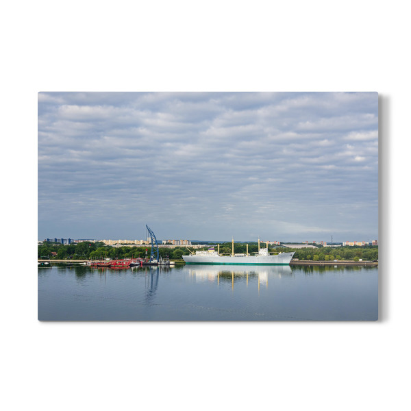 Galerie-Print "Warnow, Schiff und Rostock" 30x20 cm artboxONE
