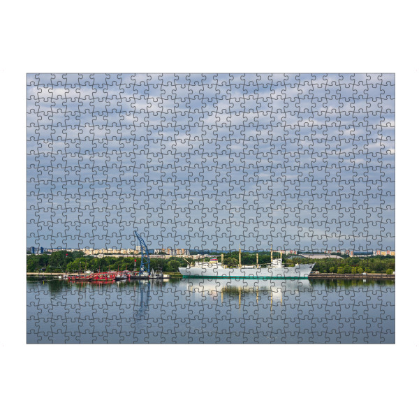 Puzzle Ravensburger "Warnow, Schiff und Rostock" artboxONE - Städte,Natur,Reise,Architektur,Städte / Weitere