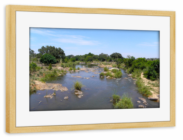 Poster mit Rahmen kiefer "Der Krokodilfluss" artboxONE - Natur,Reise,Reise / Afrika,Reise / Länder