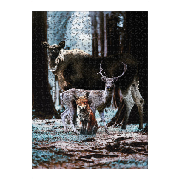 Puzzle Ravensburger "Waldtiere" artboxONE - Natur,Floral,Tiere - Hirsch,Elch,Fuchs,Waldtiere,Elche,Tiergruppe,Tiere,Wald,Natur - Bild hirsch