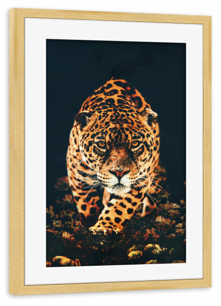 Poster mit Rahmen kiefer "Jagd-Leopard" artboxONE - Natur,Tiere - Leopard,Panther,Jaguar,Jagdleopard,Tier