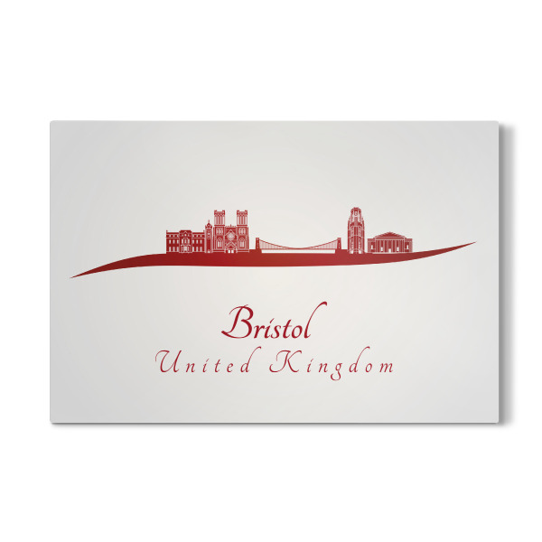 Galerie-Print "Bristol-Skyline in Rot" 30x20 cm artboxONE