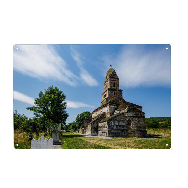 Metall Poster "St. Nicolae in Densus Rumänien" artboxONE - Architektur