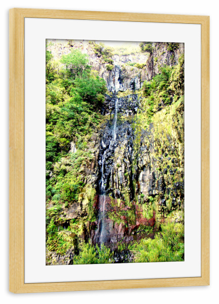 Poster mit Rahmen kiefer "Ein Wasserfall auf Madeira" artboxONE - Natur,Reise,Reise / Länder
