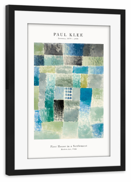 Poster mit Rahmen schwarz "Klee - Haus in einer Siedlung" artboxONE - Abstrakt,Architektur