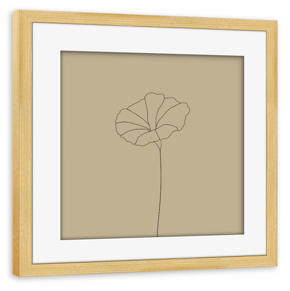 Poster mit Rahmen kiefer "Mohnblume braun" artboxONE - Floral,Abstrakt