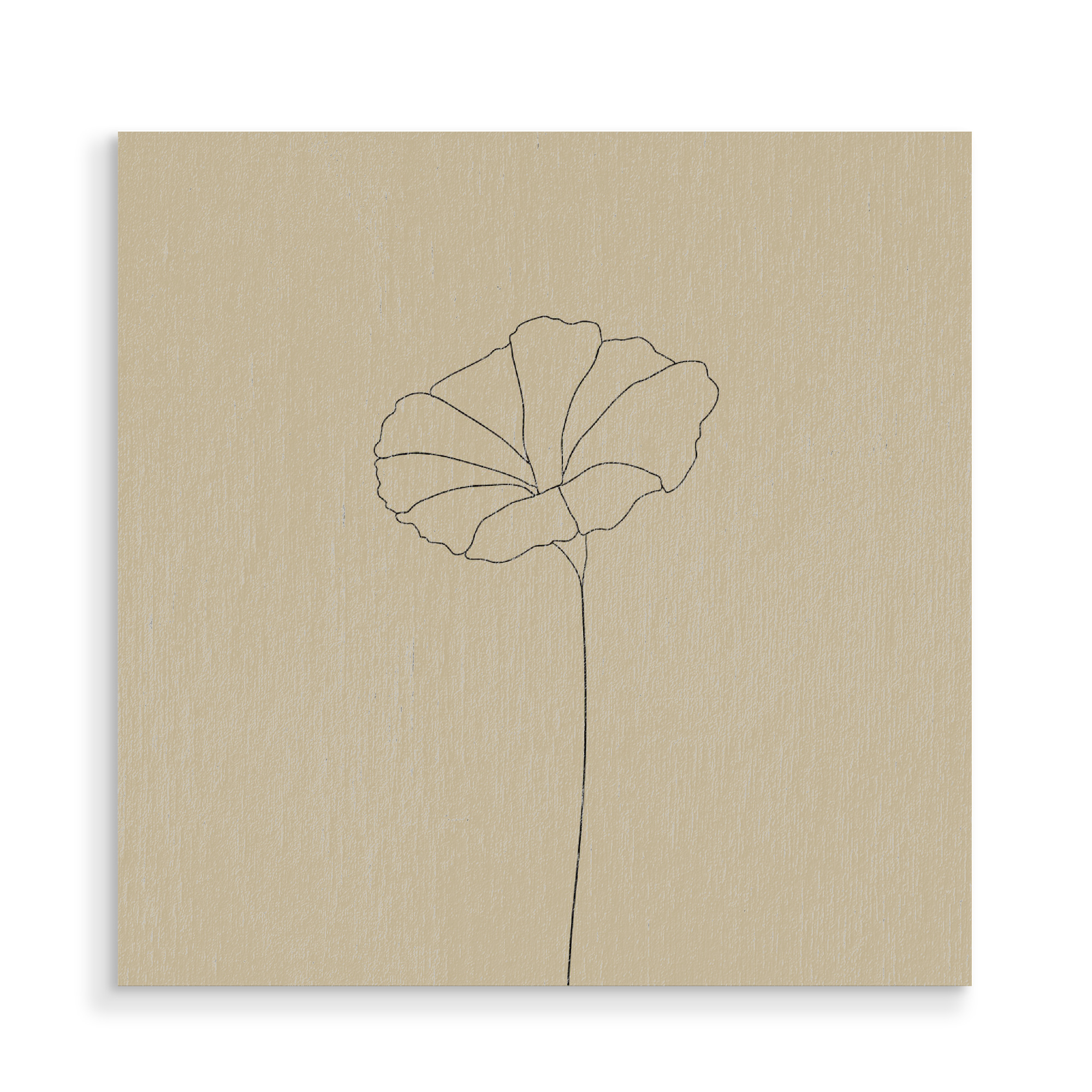 Holzbild "Mohnblume braun" artboxONE - Floral,Abstrakt - Mohnblume,Illustration,Abstrakt,Abstract,Fineline,Schwarz,Art,Minimalistisch,Blume,Floral