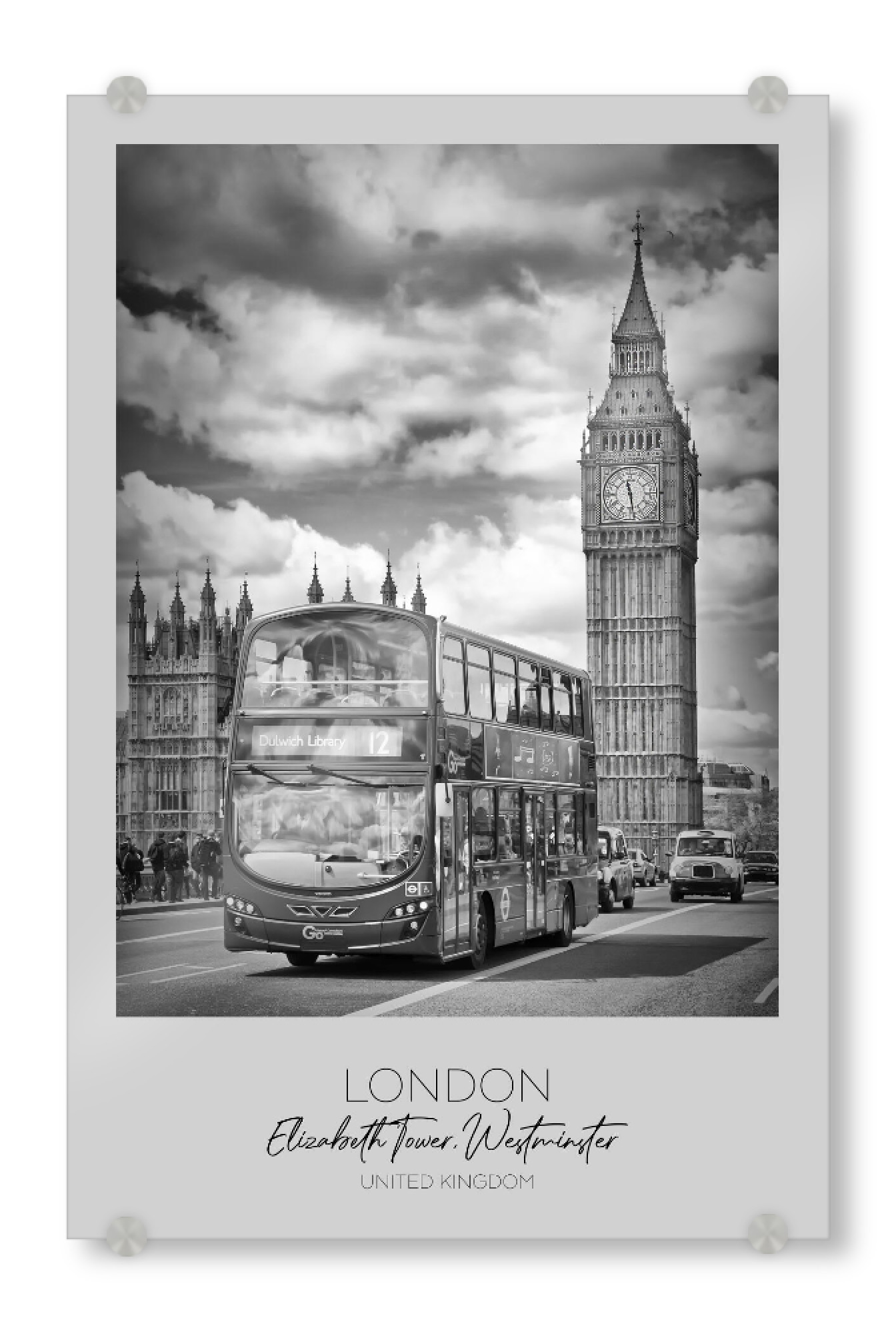 Acrylglasbild "Im Fokus: LONDON Westminster" artboxONE - Städte / London,Schwarzweiß,Architektur