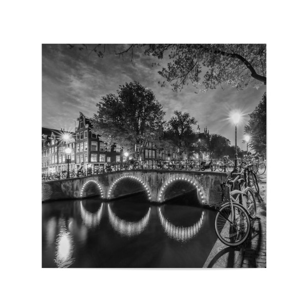 Poster 20x20 cm "AMSTERDAM An der Keizersgracht" artboxONE - Schwarzweiß,Architektur,Städte / Amsterdam