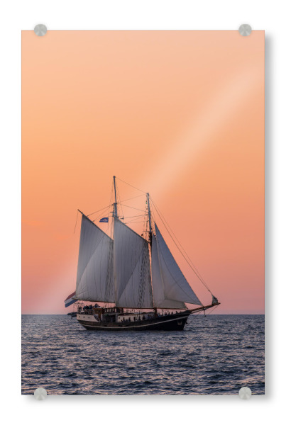 Acrylglasbild "Segelschiff im Sonnenuntergang" artboxONE - Natur,Reise,Reise / Strand und Meer