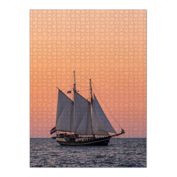 Puzzle Ravensburger "Segelschiff im Sonnenuntergang" artboxONE - Natur,Reise,Reise / Strand und Meer