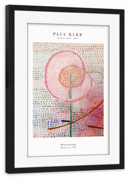 Poster mit Rahmen schwarz "Klee - Blühzeit" artboxONE - Natur,Floral,Abstrakt