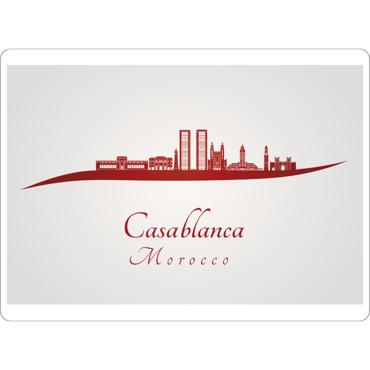 Tischset "Casablanca-Skyline in Rot" artboxONE - Städte,Architektur - Skyline,Stadt,Denkmäler,Metropole,Reise,Tourismus,Geschenk,Souvenir,Rot