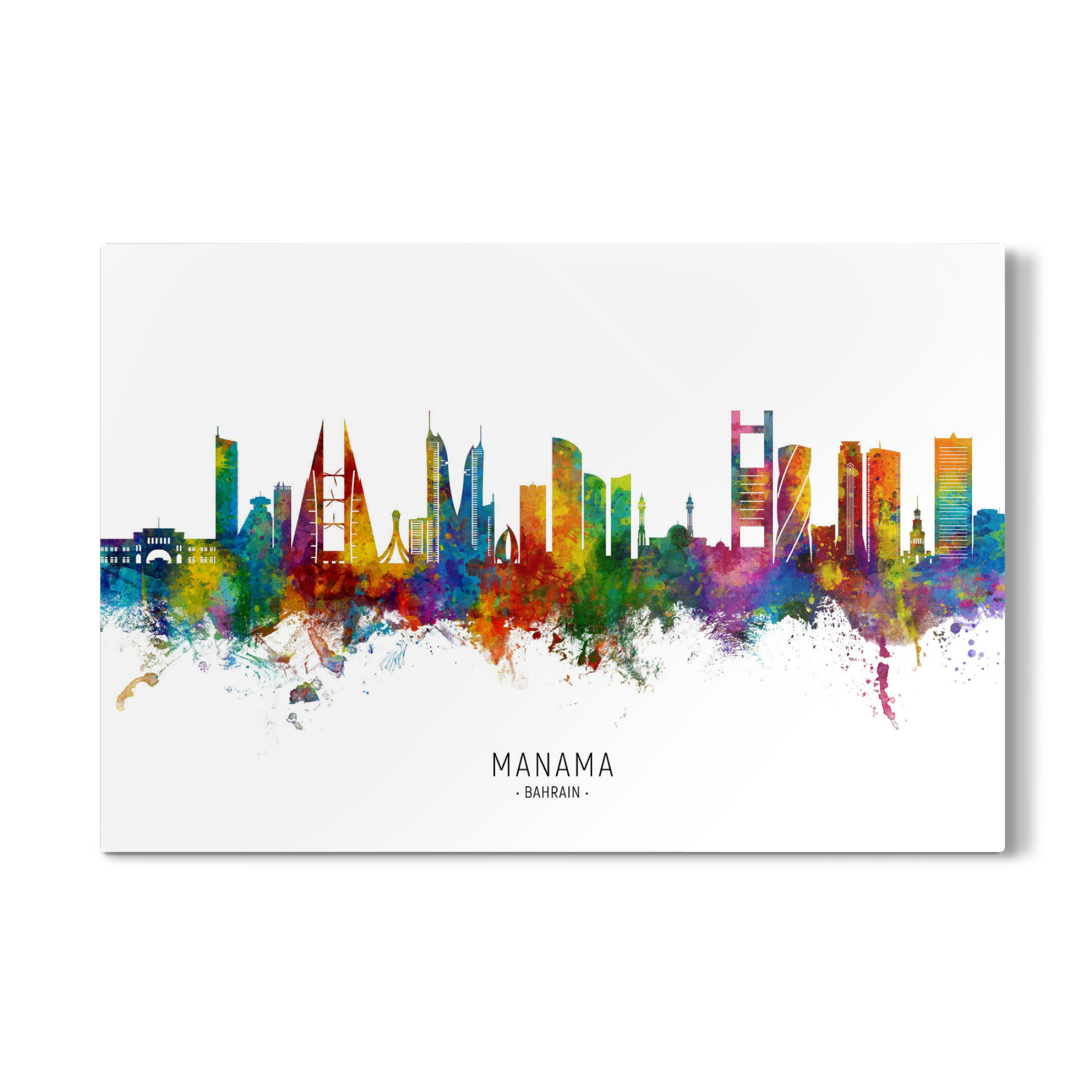 Galerie-Print "Manama Bahrain Skyline txt" 75x50 cm artboxONE