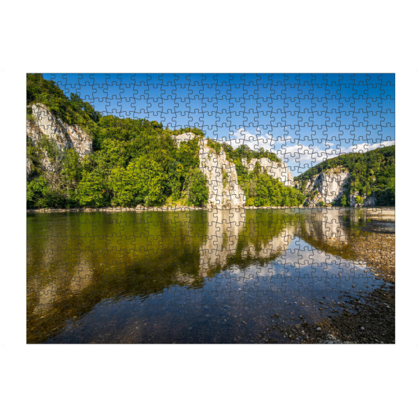Puzzle Ravensburger "Sommer an der Donau" artboxONE - Natur,Reise - Fluss,Weltenburg,Bayern,Landschaft,Berge,Deutschland - Bild fluss