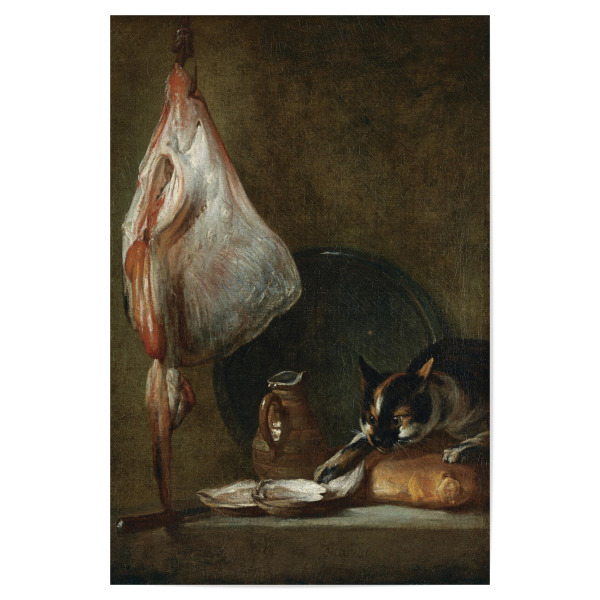 Poster 30x20 cm "Stillleben mit Katze und Rochen" artboxONE - Tiere,Essen & Trinken