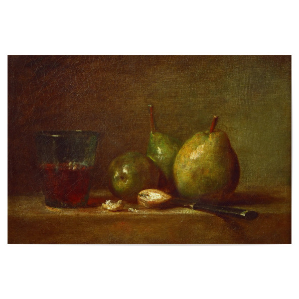 Poster 30x20 cm "Birnen, Walnüsse und Wein" artboxONE - Essen & Trinken,Essen & Trinken / Alkohol,Essen & Trinken / Obst & Gemüse