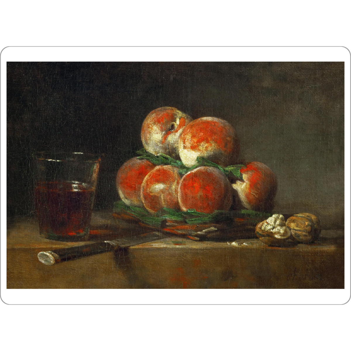 Tischset "Korb mit Pfirsichen" artboxONE - Essen & Trinken,Essen & Trinken / Alkohol,Essen & Trinken / Obst & Gemüse