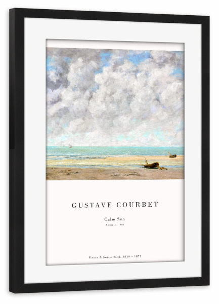 Poster mit Rahmen schwarz "Courbet - Die ruhige See" artboxONE - Natur,Reise / Strand und Meer