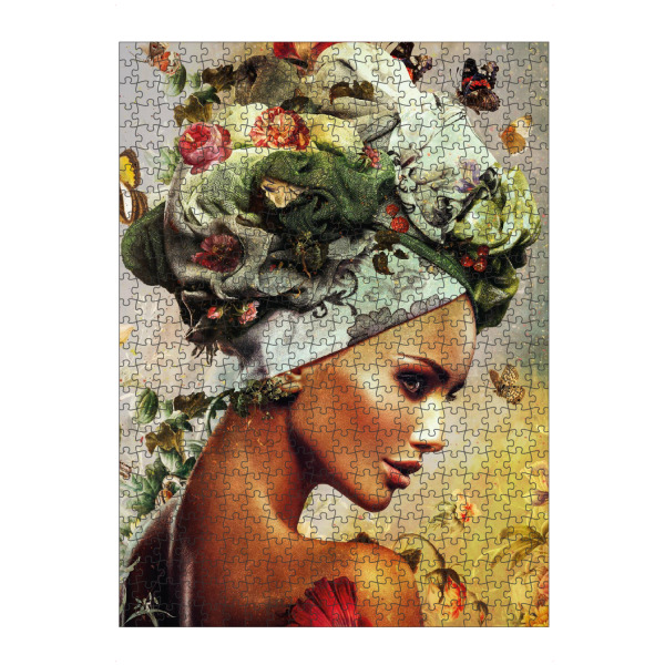 Puzzle Ravensburger "Blumenfrau rechts" artboxONE - Floral,Menschen - Frau,Frauengesicht,Frauenkopf,Frauenporträt,Blumen,Blumenfrau - Bild frau
