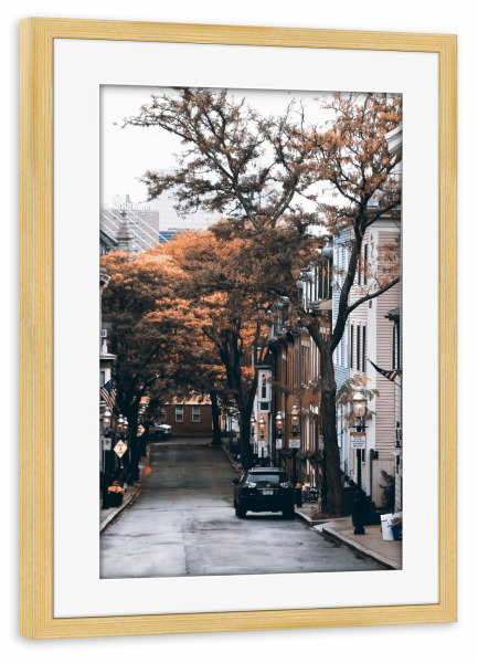 Poster mit Rahmen kiefer "Beacon Hill" artboxONE - Reise,Architektur,Reise / Länder,Städte / Boston