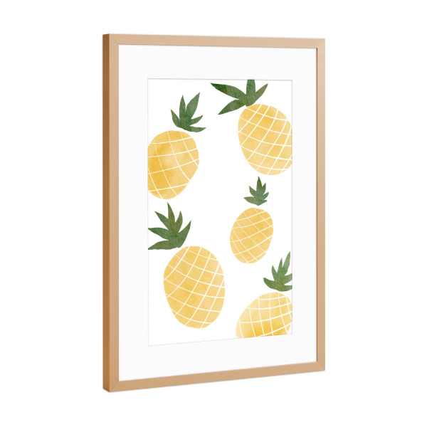 Poster mit Rahmen Kupfer "Ananas-Frucht" artboxONE - Für Kinder,Essen & Trinken,Abstrakt,Essen & Trinken / Obst & Gemüse
