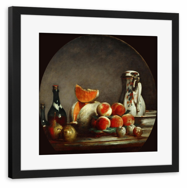 Poster mit Rahmen schwarz "Die angeschnittene Melone" artboxONE - Essen & Trinken,Essen & Trinken / Alkohol,Essen & Trinken / Obst & Gemüse